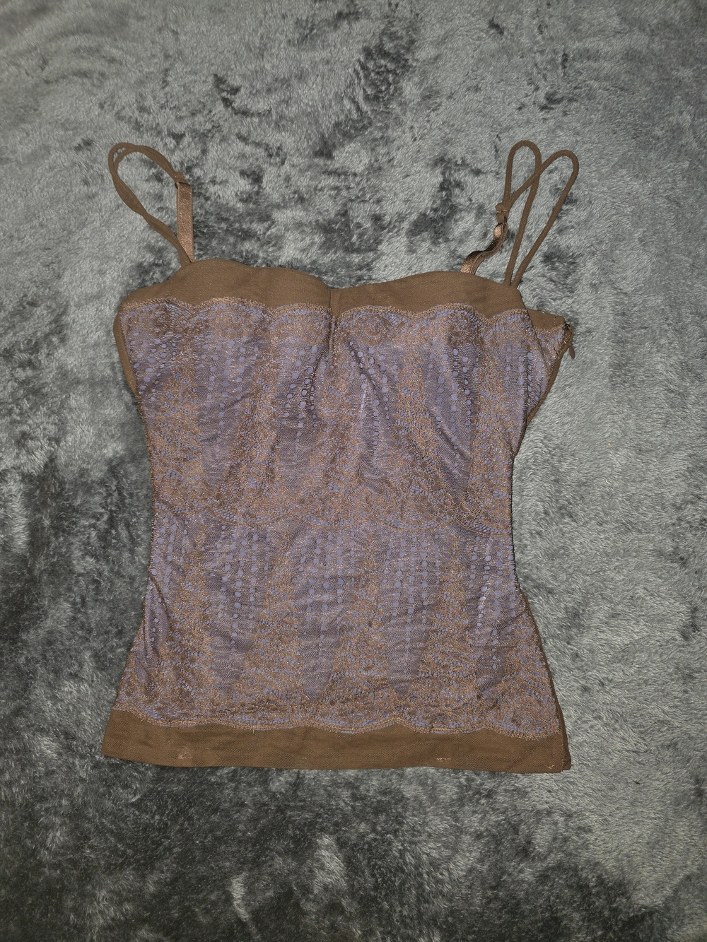intimissimi Brown Lace-Trim Camisole with Built-In Cups - Picture 3 of 8